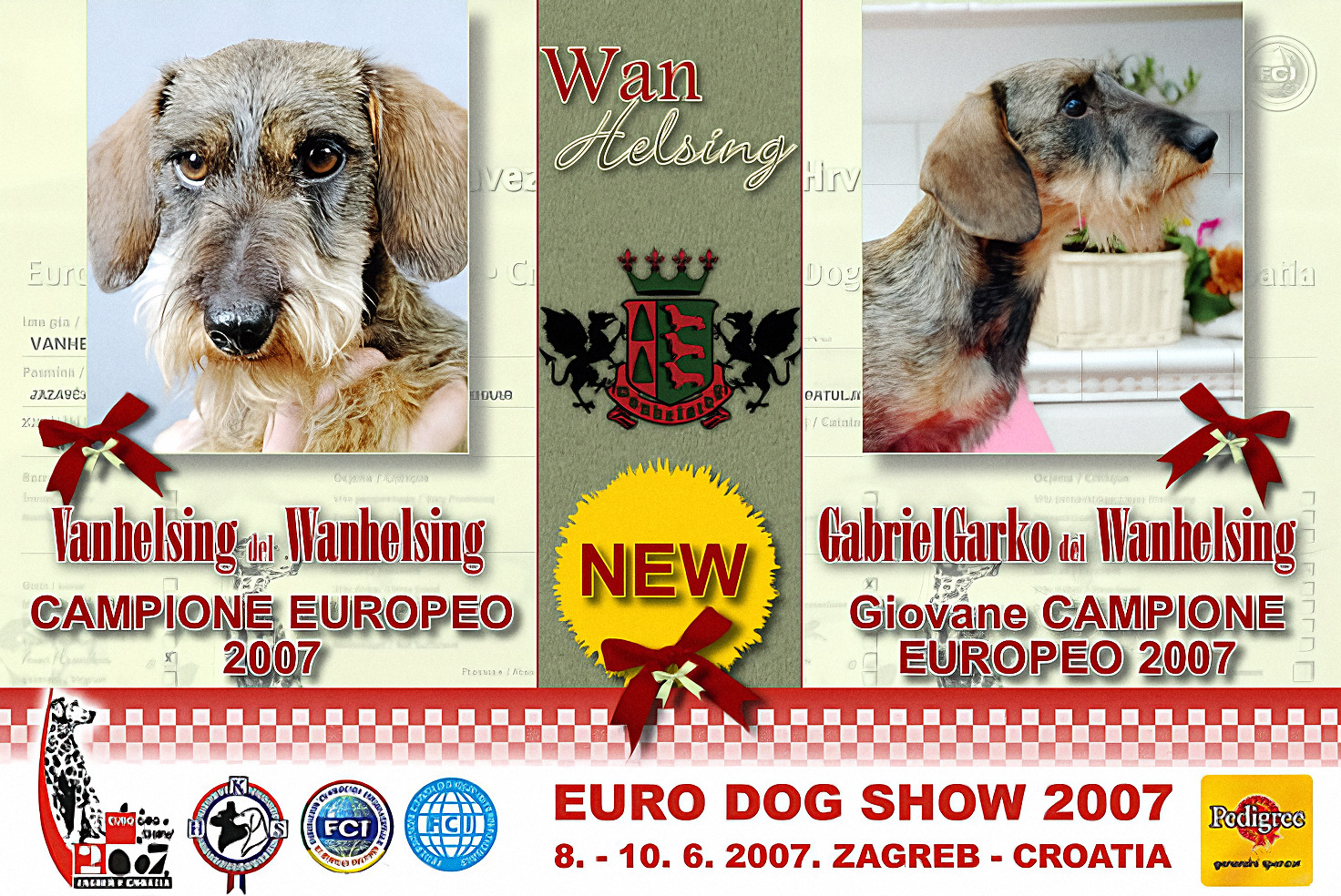 Archive page: Euro Dog Show 2007 in Zagreb — Vanhelsing, Campione Europeo 2007, and GabrielGarko, Giovane Campione Europeo 2007